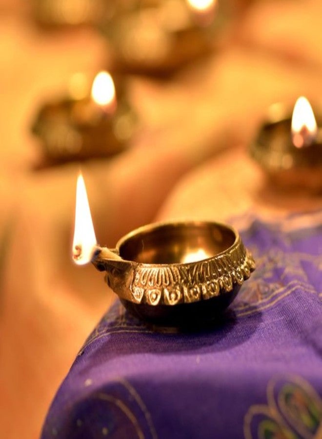 RUDRANSH النحاس Kuber Diya Diwali الزخرفية Puja Diya for and Navratri، زخرفة غرفة Puja النحاسية النقية ومهرجان Diwali (1.5 بوصة) (KUBER _Diya، 12 قطعة) - Image 4